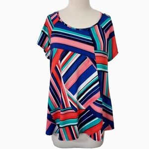 Perseption Vibrant Striped Blouse